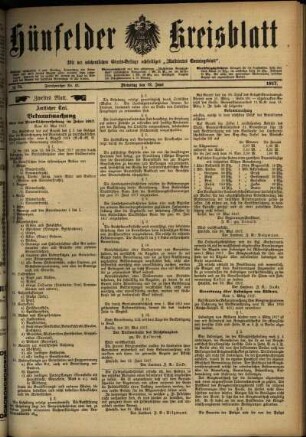 Zweite Ausgabe vom Dienstag, den 12. Juni 1917.