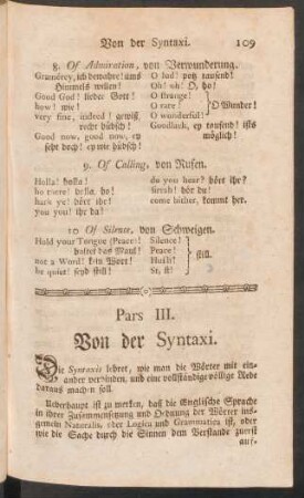 Pars III. Von der Syntaxi.