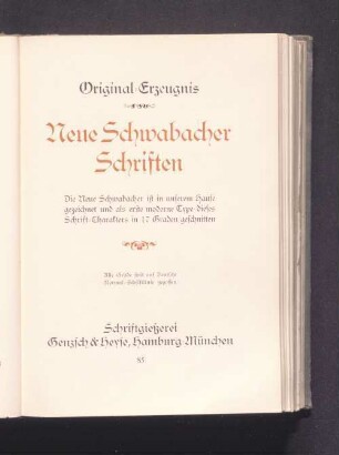 Neue Schwabacher Schriften