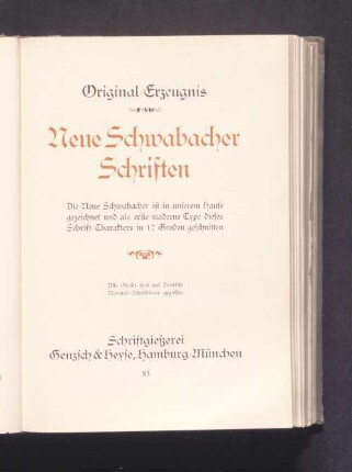 Neue Schwabacher Schriften
