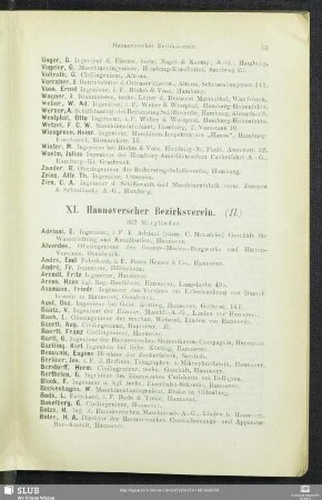 XI. Hannoverscher Bezirksverein.