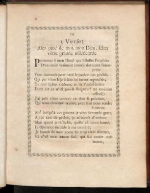 1. Verset. Aïez pitié de moi, mon Dieu, selon vôtre grande miséricorde.
