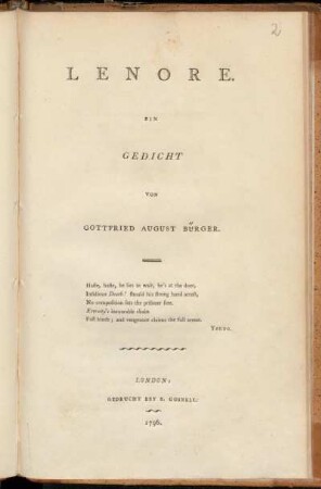 Lenore : Ein Gedicht