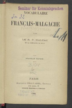 Vocabulaire Français-Malgache