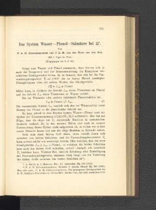 Das System Wasser-Phenol-Salzsäure bei 12°.