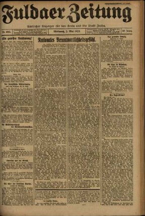 Ausgabe vom Mittwoch, den 02. Mai 1923.