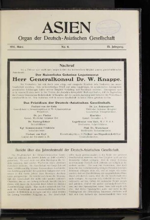 1910, März.. No.6. IX. Jahrgang.