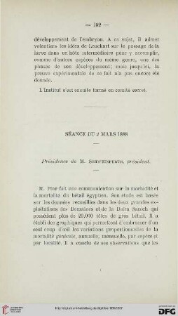 Séance du 2 Mars 1888