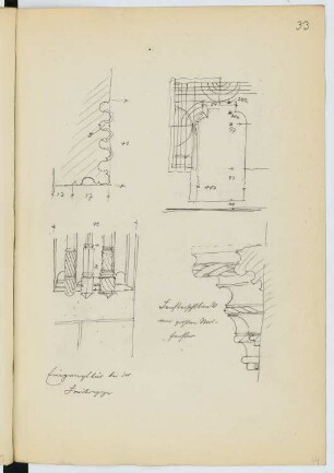 Rathaus, Neustadt/Orla: Details (aus: Skizzen- und Fotoalbum 24)