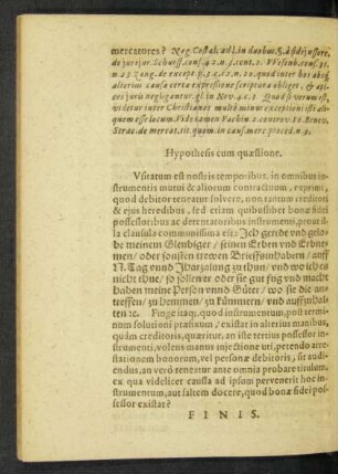 Hypothesis cum quaestione.