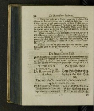 Titulus X. De bonorum possessionibus.