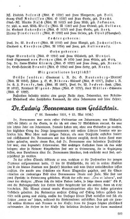 Dr. Ludwig Bornemann zum Gedächtnis.