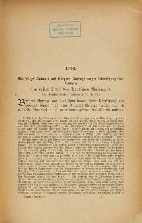 Goethes Werke, 31. Aufsätze zur Litteratur