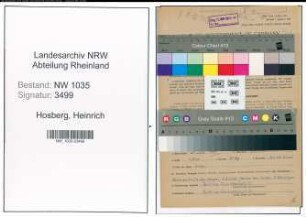 Entnazifizierung Heinrich Hosberg , geb. 27.06.1921 (Berggewerbelehrer)