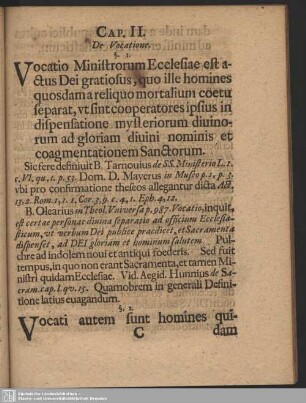 Cap. II. De Vocatione