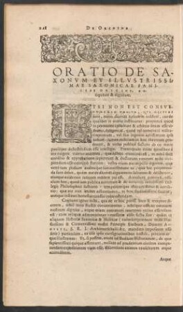 Oratio De Saxonum Et Illustrissimae Saxonicae Familiae Origine, Antquitate & dignitate.