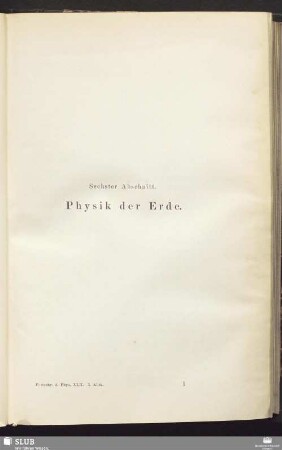 Sechster Abschnitt. Physik der Erde