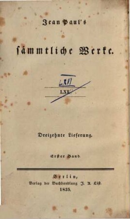 Jean Paul Friedrich Richter : Ein biographischer Commentar zu dessen Werken, 1