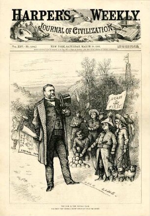 The fair in the Central Park. The first time General Grant could not face the enemy : eine Kinderschar ist bereit, den Central Park gegen die Pläne Grants für eine Ausstellung im Park zu verteidigen