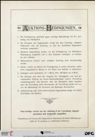 Auktions-Bedingungen