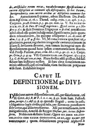 Caput II. Definitionem ac divisionem.