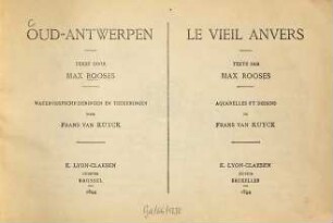 Oud-Antwerpen : = Le vieil Anvers