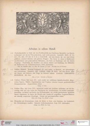 Arbeiten in edlem Metall (Nr. 116 - 199)