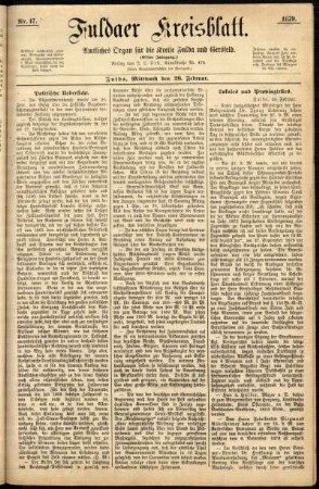 Ausgabe vom Mittwoch, den 26. Februar 1879.