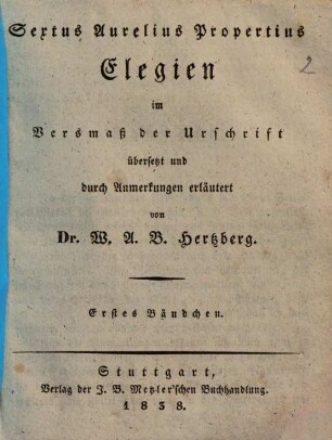 Sextus Aurelius Propertius Elegien, 1