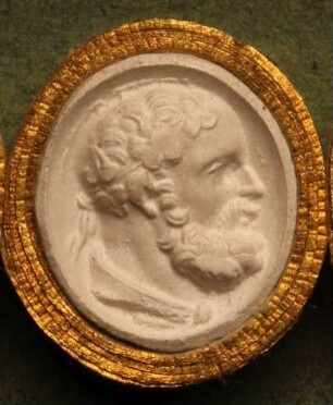 Profilkopf des bärtigen Herkules mit Espenkranz (Daktyliothek, Erstes Mythologisches Tausend)