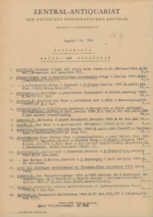Nr. 266: Astronomie Astro- und Geophysik