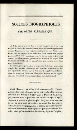 Notices Biographiques Par Ordre Alphabétique.
