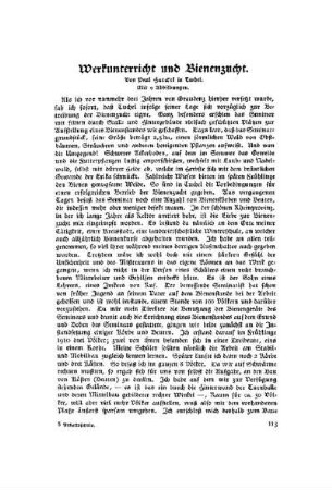 Werkunterricht und Bienenzucht