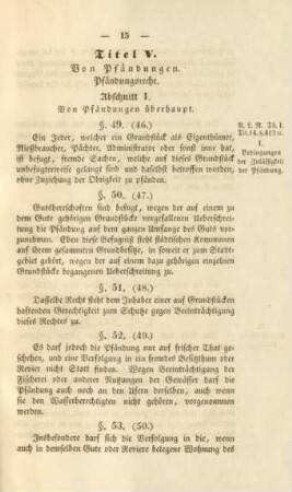 Titel V. Von Pfändungen.