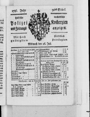30tes Stück., Ausgabe vom 26. Juli 1786