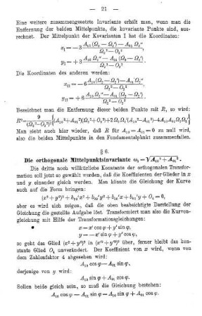 § 6. Die orthogonale Mittelpunktsinvariante ........................