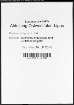 Heiratsbelege zum Zivilstandsregister von Plettenberg (H 1810)