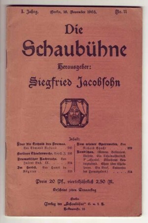 "Die Schaubühne", 16. November 1905