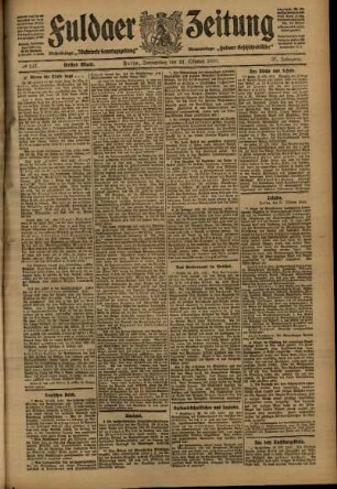 Erste Ausgabe vom Donnerstag, den 27. Oktober 1910.