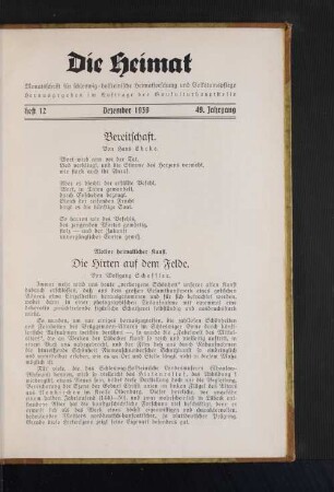 Bereitschaft. Von Hans Ehrke.