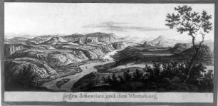 Gegen Schandau und den Winterberg. Radierung; 52 x 123 cm. 1834. Aus: