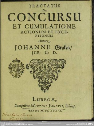 Tractatus de concursu, item de cumulatione actionum et exeptionum