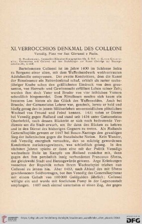XI. Verrocchios Denkmal des Colleoni