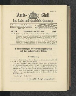 No. 177, 27. Juli 1918