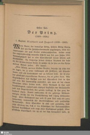 Erster Teil. Der Prinz (1828-1854)