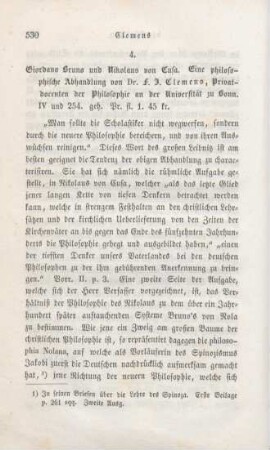 530-540 [Rezension] Clemens, Franz Jakob, Giordano Bruno und Nicolaus von Cusa