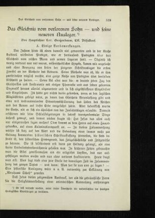 ¬Das¬ Gleichnis vom verlorenen Sohn - und seine neueren Ausleger