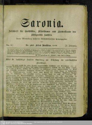 Ueber die beabsichtigte staatliche Einrichtung zur Erhaltung der vaterländischen Alterthümer