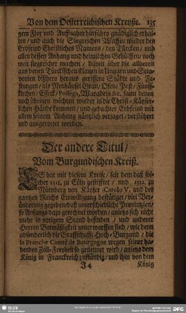 Der andere Titul, Vom Burgundischen Kreiß