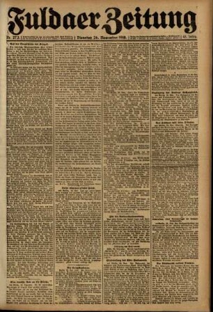 Ausgabe vom Dienstag, den 26. November 1918.